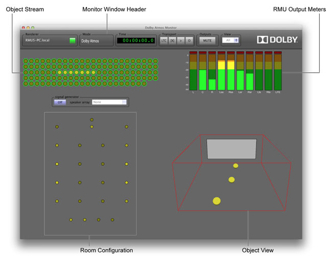 Dolby Atmos monitoring interface