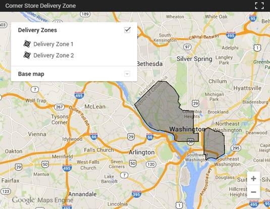 Uber's Washington DC delivery map