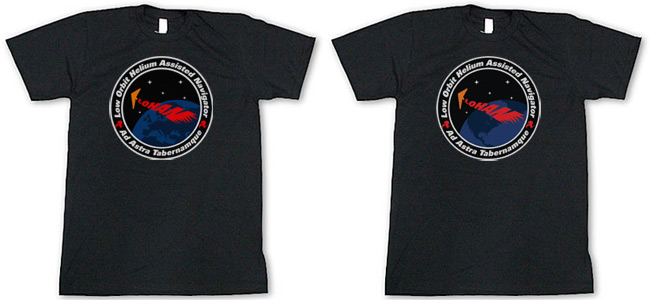 Mock-ups of our two LOHAN logo t-shirt versions