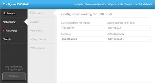 The interface for VMware's new EVO RAIL appliance