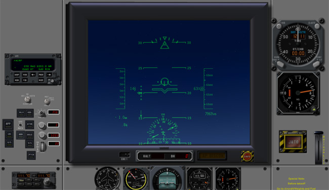 Panel view of our Vulture 2 X-Plane vertical lif-off model