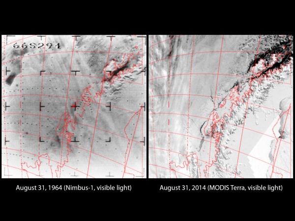 Nimbus and Modis Images 50 years apart