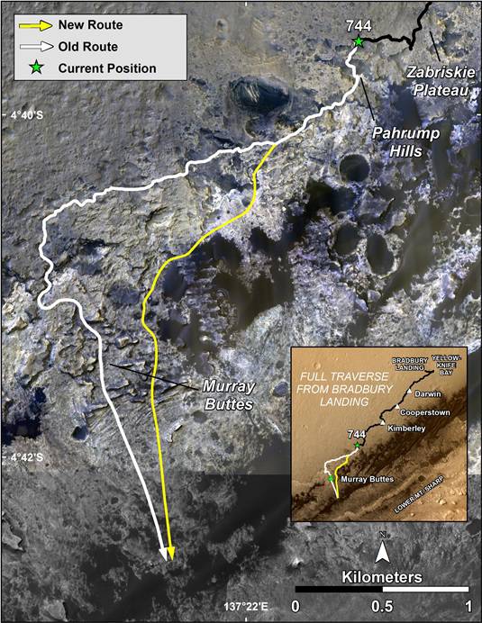 Curiosity's new road map Curiosity's new road map