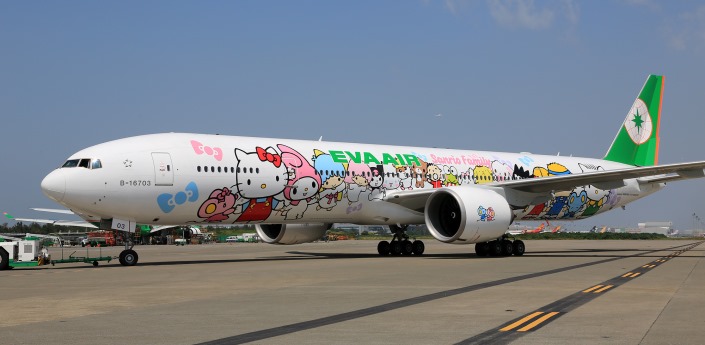 One of EVA Air's Hello Kitty jets