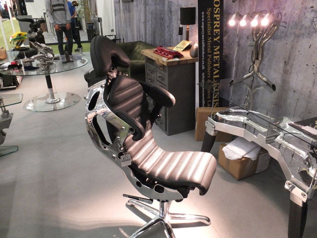 Racing Gold Superbike chair and manifold lamp