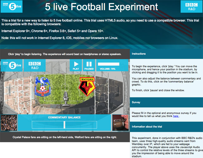 BBC 5 Live football experiment