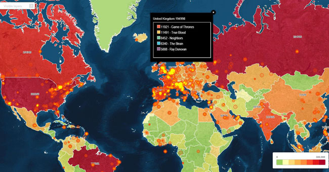HeatMap traces content streams globally
