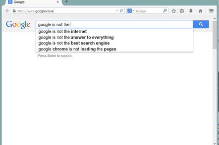 Google is not the internet - search suggestion