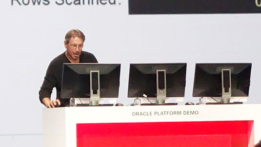 Larry Ellison running a demo at OpenWorld 2014