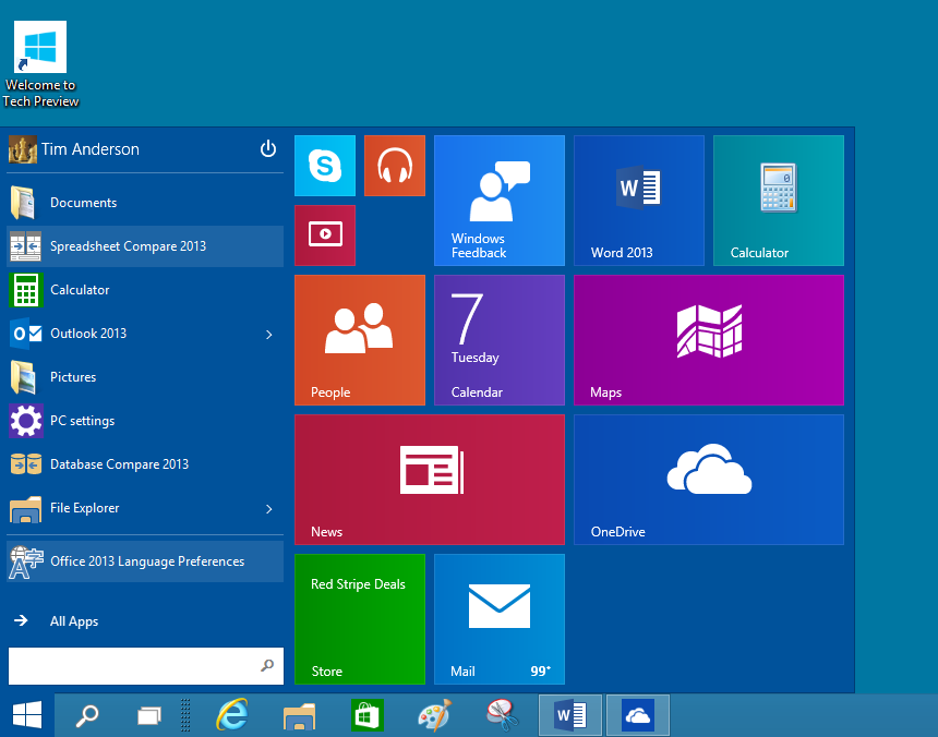 windows 10 live tiles apps