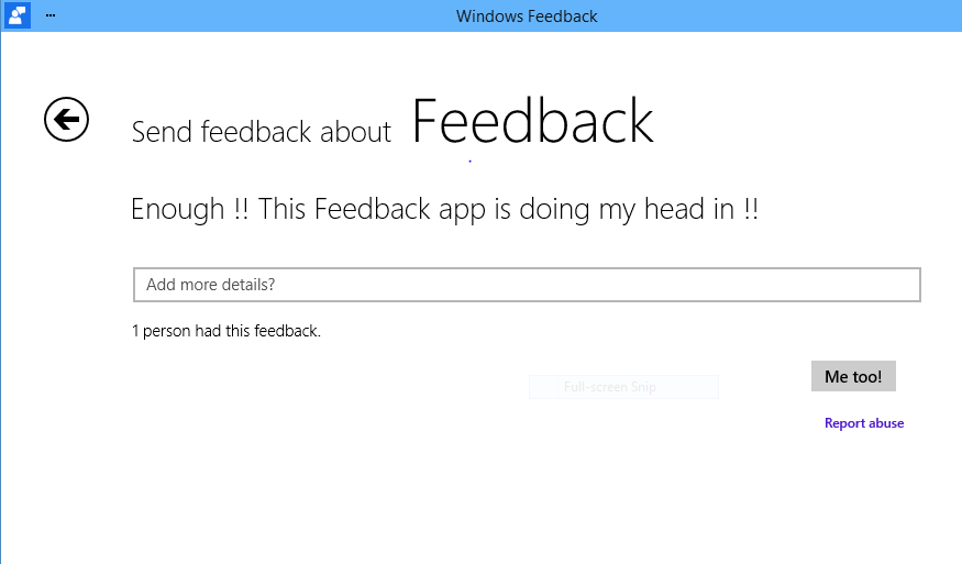 Windows 10 feedback tool
