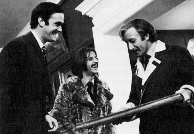 Enjoying a joke with Ringo Starr and Peter Sellers