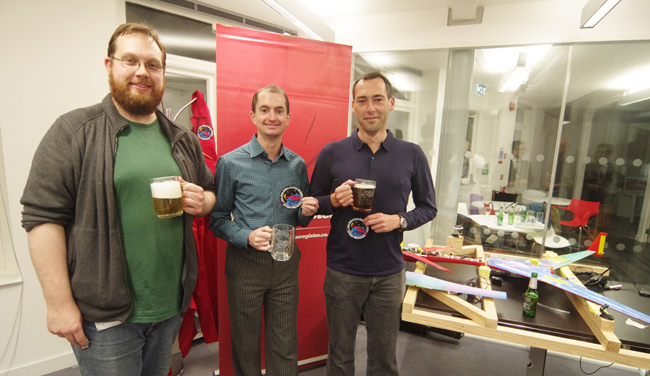 Our Kickstarter backers pose with their tankards