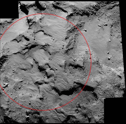 Rosetta comet landing spot