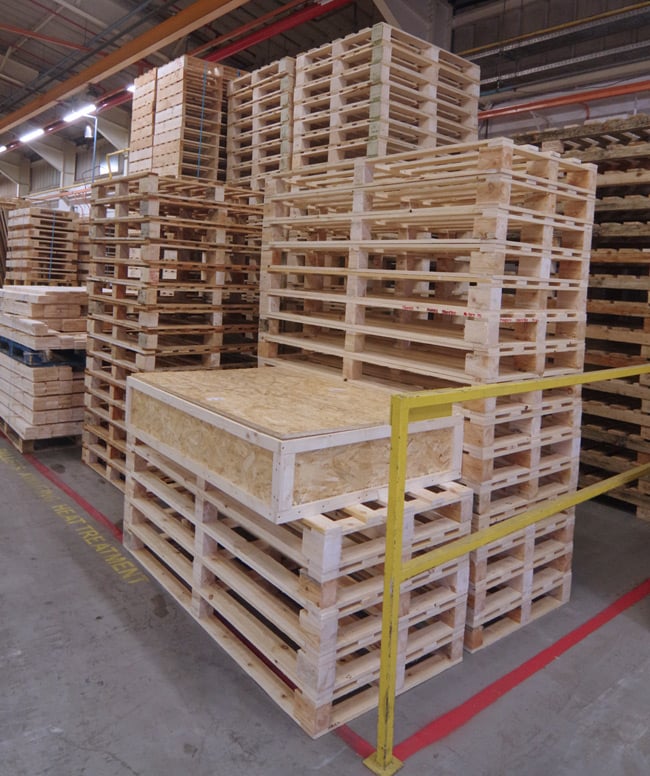 The LOHAN bix with a huge pile of pallets