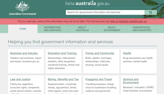Australia.gov.au beta