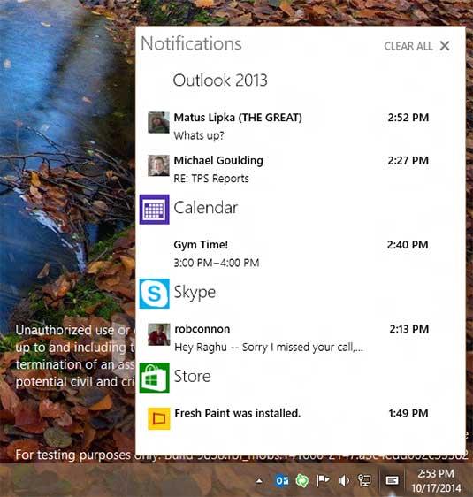 Windows 10 Action Center