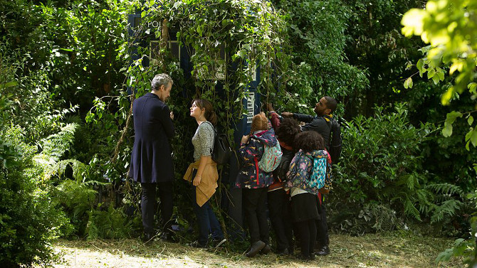 Doctor Who, Clara, Danny Pink and Year 8 In the Forest of the Night