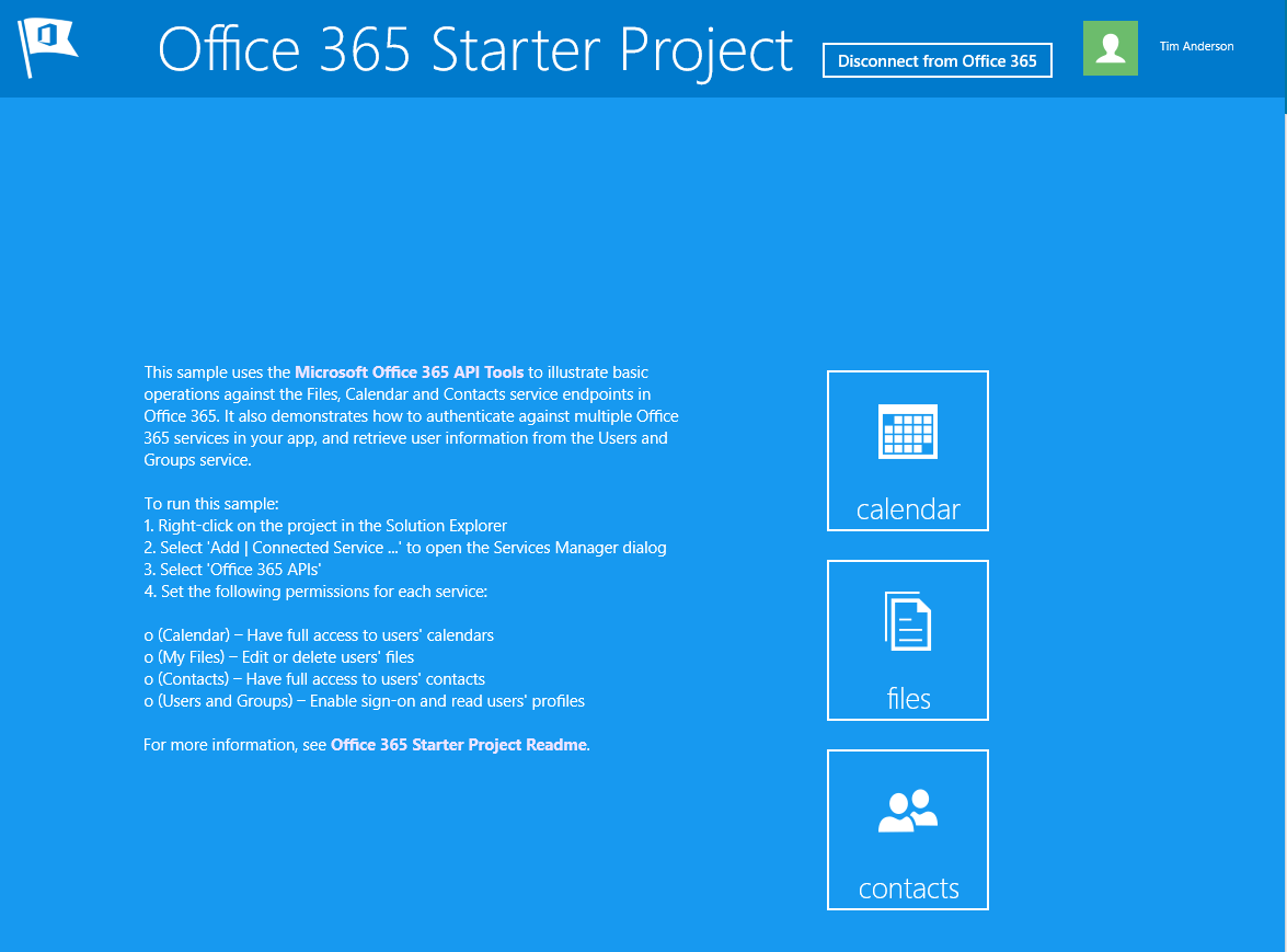 The Office 365 Starter app