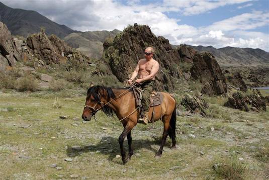 President Putin on horseback