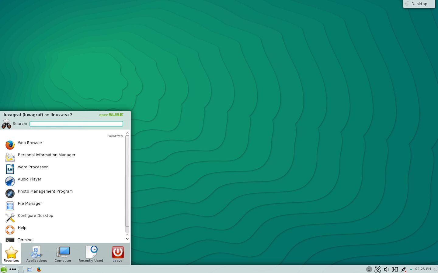 OpenSUSE 13.2 KDE desktop