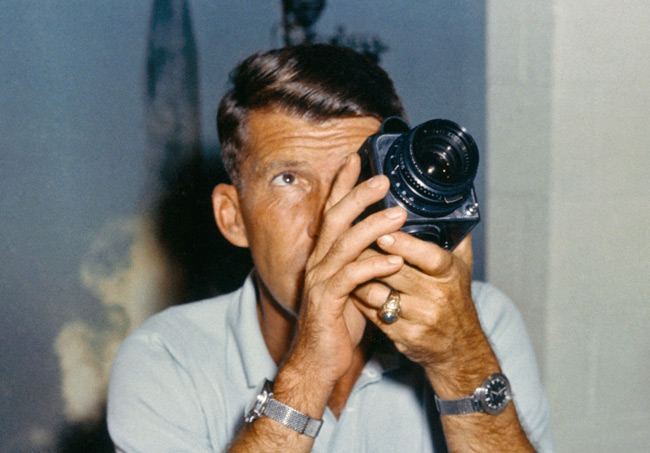 Schirra with the Hasselblad in 1962