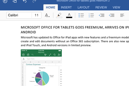 Word on the iPad