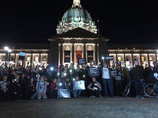 Candlelit vigil for an open internet, San Francisco, 2014