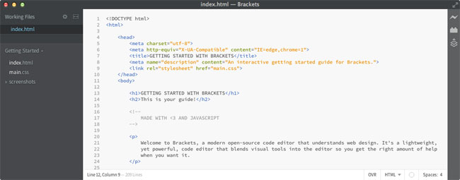 Brackets text editor