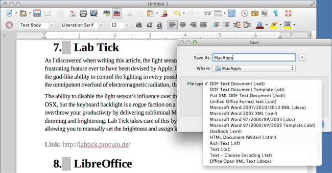 LibreOffice productivity suite