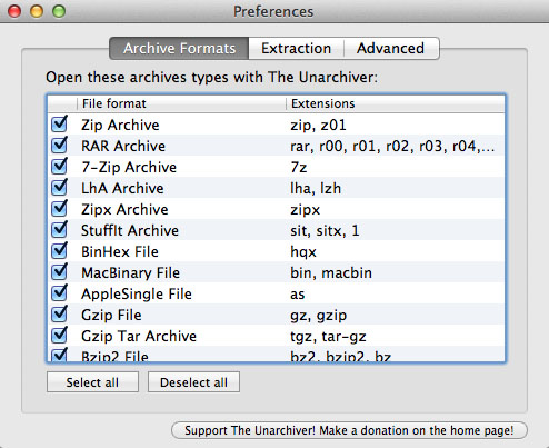 The Unarchiver file decompression utility