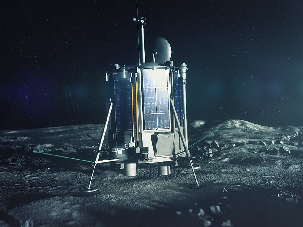 CGI image of Lunar Mission One on the Moon