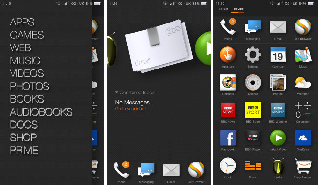 Amazon Fire Phone user interface. Pic: Alun Taylor