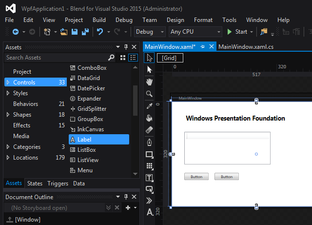 Blend for Visual Studio 2015