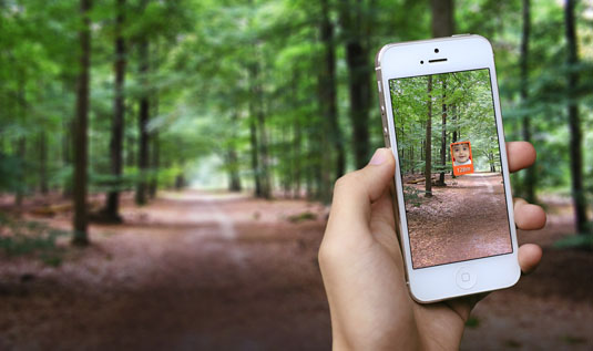The Trax app gives you an 'augumented reality' view to help find the kids