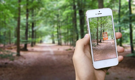 The Trax app gives you an 'augumented reality' view to help find the kids