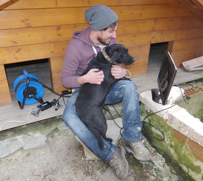 matt and lulu watching straw dogs outside the doghouse