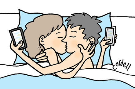 Mobile obsessed cartoon by Tim Cordell