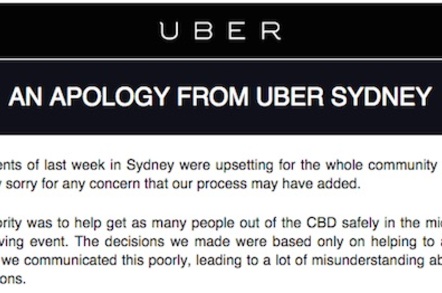 Uber apologises for Sydney siege surge pricing SNAFU