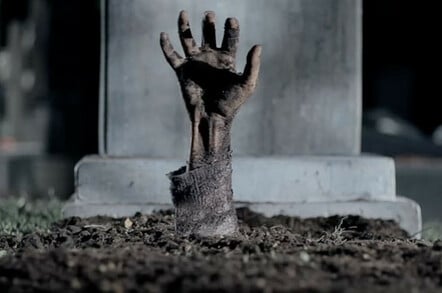 Zombie rising from the grave