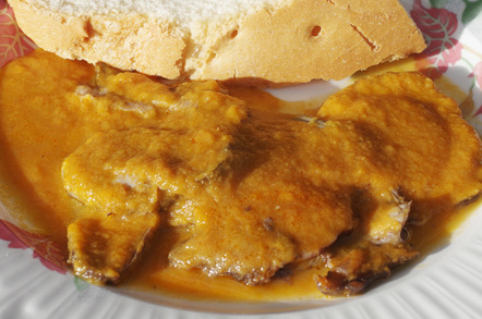 Plate of lengua ready to serve