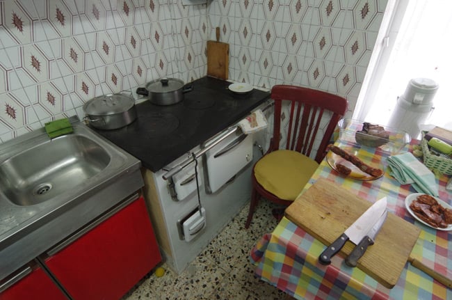 Teresa's kitchen and the wood burning stove