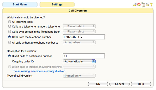 Fritzbox call routing