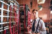 Alan Turing (Benedict Cumberbatch) and the Bombe machine