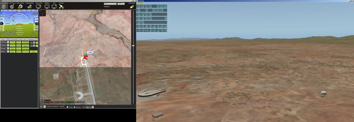 Screen grab of Vulture 2 HIL simulation at Spaceport America