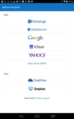 Add an account in Outlook for Android