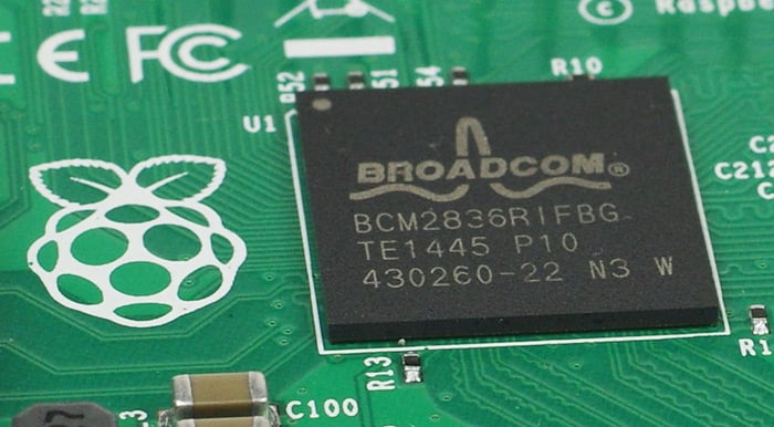 The Broadcom BCM2836 chip in the new Pi 2