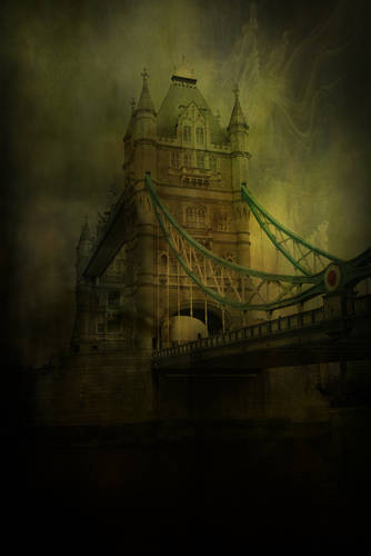 Victorian era oil painting depicting Tower Bridge. Photo by Shutterstock