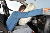 Man faceplants in airbag