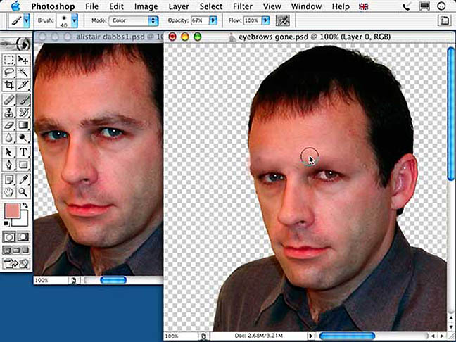 Adobe Photoshop 7 – Dabbsy with no eyebrows